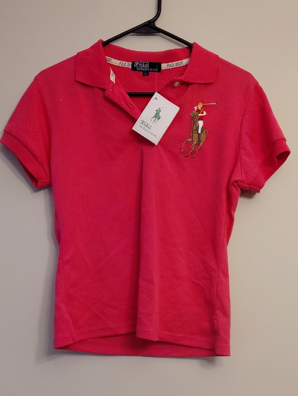 Polo by Ralph Lauren Girls' Bright Pink Polo with Embroidered Pony